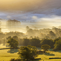 Buy canvas prints of Edale sunrise, Peak District, Derbyshire, England. by John Finney