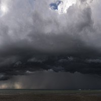 Buy canvas prints of Whitstable Bay shelf cloud. Kent. England.  by John Finney
