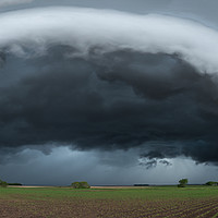 Buy canvas prints of Minnesota shelf cloud. tornado alley, USA. by John Finney