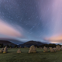 Buy canvas prints of Castlerigg stone circle Star trails, Lake District by John Finney