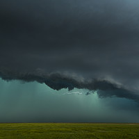 Buy canvas prints of Wall cloud and lightning over Colorado by John Finney