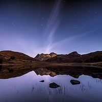 Buy canvas prints of Blea Tarn star trails, Lake District by John Finney