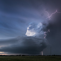 Buy canvas prints of Broken Bow lightning, Nebraska.  by John Finney