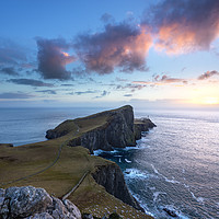 Buy canvas prints of Neist Point sunset, Isle of Sky.   by John Finney