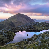 Buy canvas prints of Haystacks sunset. Lake District.  by John Finney