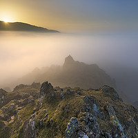 Buy canvas prints of Helm Crag sunrise  by John Finney