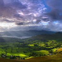Buy canvas prints of Lakeland light over Newlands valley  by John Finney