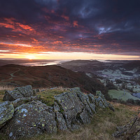 Buy canvas prints of Loughrigg sunrise  by John Finney