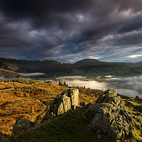 Buy canvas prints of Loughrigg and Ambleside sunrise  by John Finney