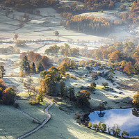 Buy canvas prints of Frosty Autumn morning in the Lake District by John Finney