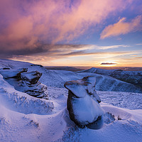 Buy canvas prints of Winter sunrise over Ringing Roger rocks, Kinda Sco by John Finney