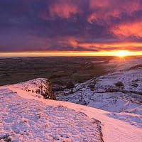 Buy canvas prints of Sunrise over a winter wonderland, Derbyshire, UK  by John Finney