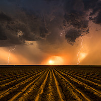 Buy canvas prints of Sunset Thunderstorm  by John Finney