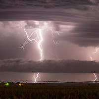 Buy canvas prints of Supercell structre with Double Lightning Bolts by John Finney