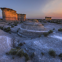 Buy canvas prints of Monument Rocks. sunset in the desert by John Finney