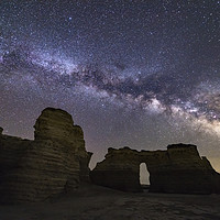 Buy canvas prints of Monument Rocks and the Milkyway by John Finney