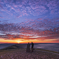 Buy canvas prints of Sunrise from Mam Tor Summit by John Finney