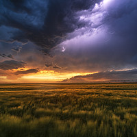 Buy canvas prints of Stormy Sunset in Nebraska by John Finney