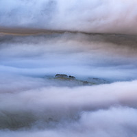 Buy canvas prints of Eccles Pike trees above the fog by John Finney
