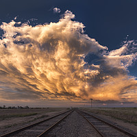 Buy canvas prints of Railroad sunset, Colorado by John Finney
