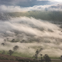 Buy canvas prints of Hope Valley Inversion, Peak District by John Finney