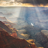 Buy canvas prints of Grand Canyon monsoon Lightrays by John Finney