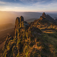 Buy canvas prints of Ramshaw Rocks Pinnacle Sunrise, Peak District Nati by John Finney