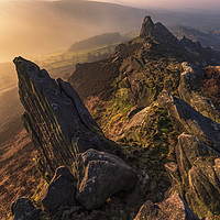 Buy canvas prints of Ramshaw Rocks outcrop Sunrise by John Finney