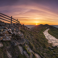 Buy canvas prints of The Great Ridge sunrise, Castleton, Peak District. by John Finney