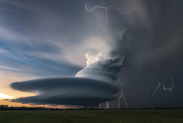 Mesocyclone Electric storm Canvas Print by John Finney