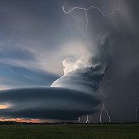 Buy canvas prints of Mesocyclone Electric storm by John Finney