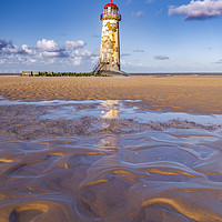 Buy canvas prints of The Point of Ayr Lighthouse, North Wales  by John Finney