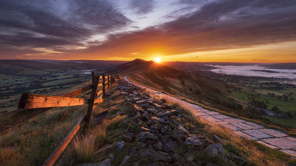 Sunrise over the Derbyshire Peak District Framed Mounted Print by John Finney
