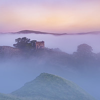 Buy canvas prints of Peveril Castle Dawn, Peak District.  by John Finney