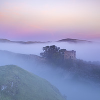 Buy canvas prints of Peveril Castle Dawn, Peak District.  by John Finney