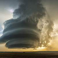Buy canvas prints of Backlit Mesocyclone  by John Finney