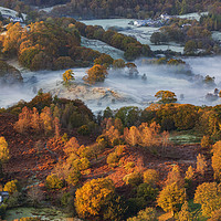 Buy canvas prints of Loughrigg Autumn sunrise, Lake District by John Finney