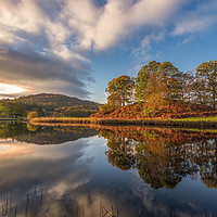 Buy canvas prints of Elterwater Autumn reflections   by John Finney