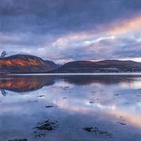 Buy canvas prints of Ben Nevis from Loch Eil at sunset by John Finney