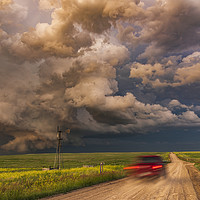 Buy canvas prints of Montana tornado warned thunderstorm   by John Finney