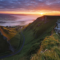 Buy canvas prints of Winnats Pass stunning sunrise, Castleton  by John Finney