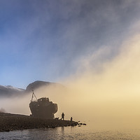 Buy canvas prints of Ship Wreck at Sunrise with Ben Nevis by John Finney