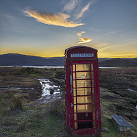 Buy canvas prints of British Red Telephone Box Sunset by John Finney