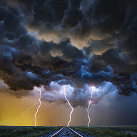 Buy canvas prints of Apocalyptic Lightning 3 by John Finney