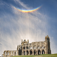 Buy canvas prints of Whitby Abbey with an Circumzenithal arc   by John Finney
