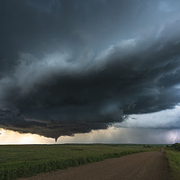 Buy canvas prints of North Dakota Tornado and Lightning by John Finney