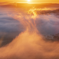Buy canvas prints of Derbyshire Peak District Sunrise by John Finney