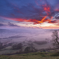 Buy canvas prints of Red Sky in the Morning, Peak District by John Finney