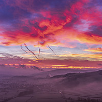 Buy canvas prints of Red Sky in the Morning, Peak District  by John Finney