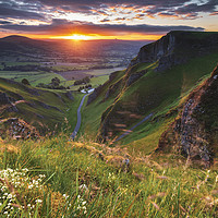 Buy canvas prints of Winnat Pass Limestone Gorge Summer Sunrise by John Finney